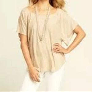 Calypso St. Barth Rita Striped Raglan Tee - size L